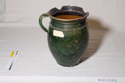 Honiggefäß aus Keramik grün glasiert